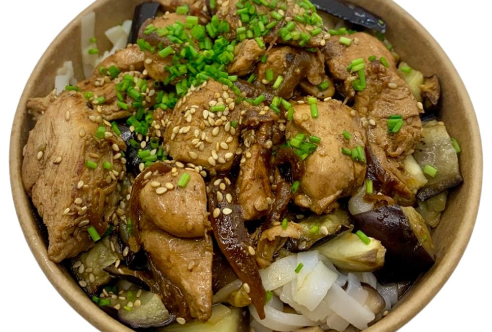 Pollo teriyaki con verduras