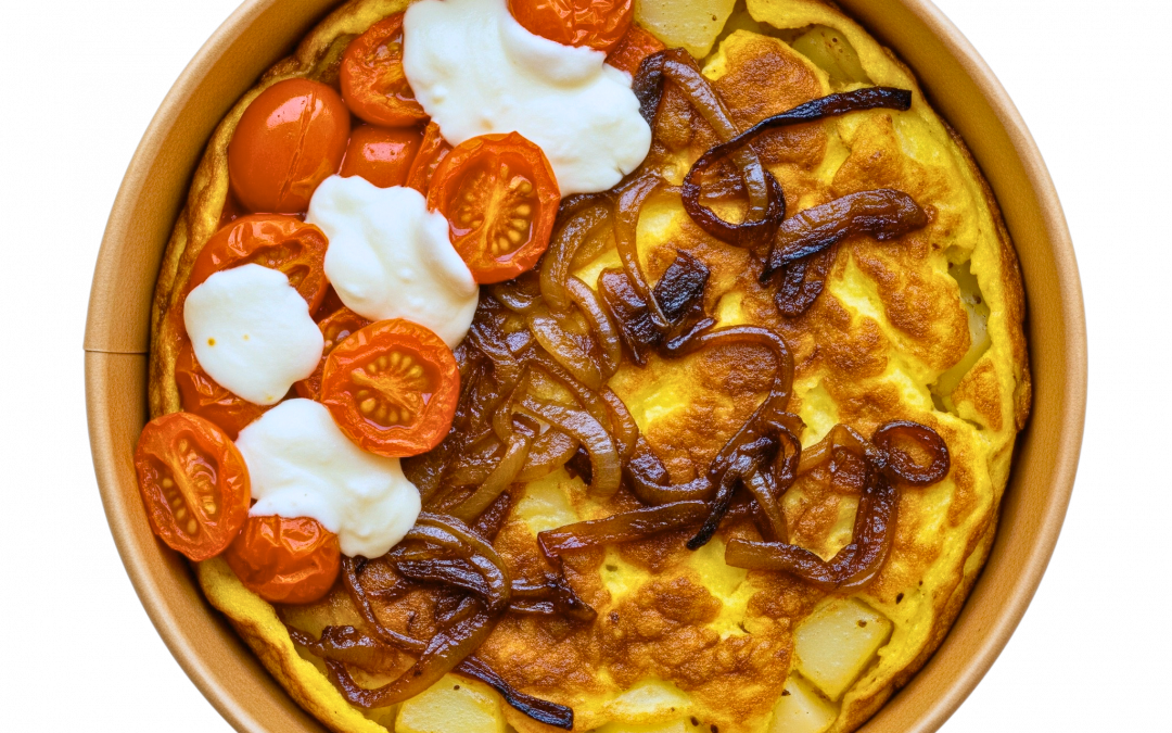 Tortilla de patata, calabaza y cebolla