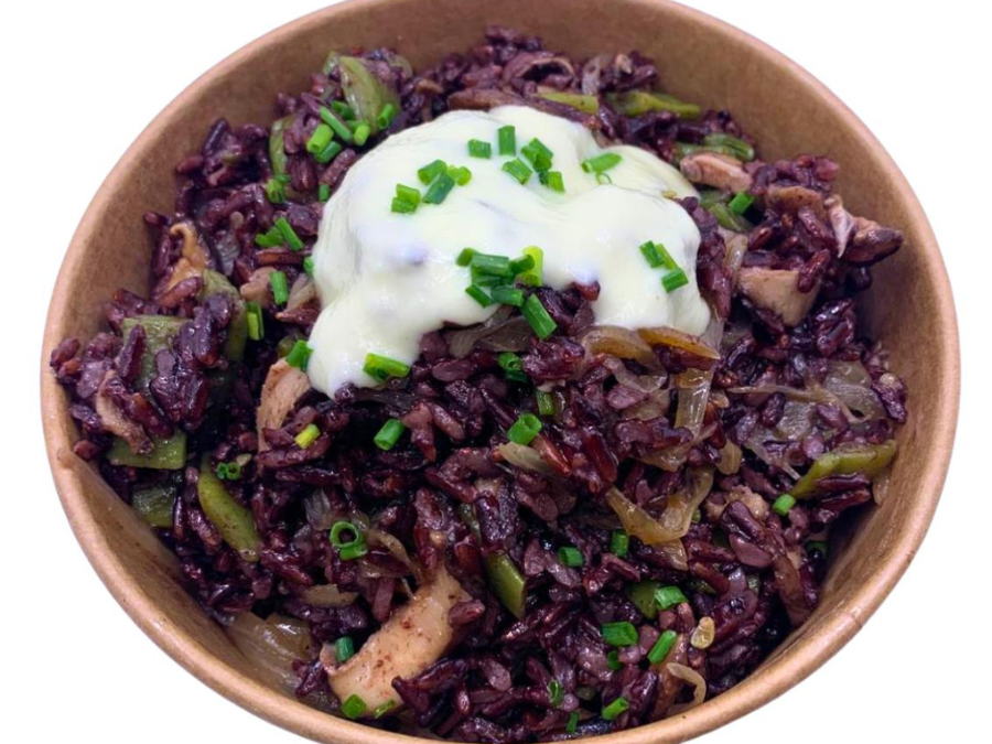 Arroz negro con shitake