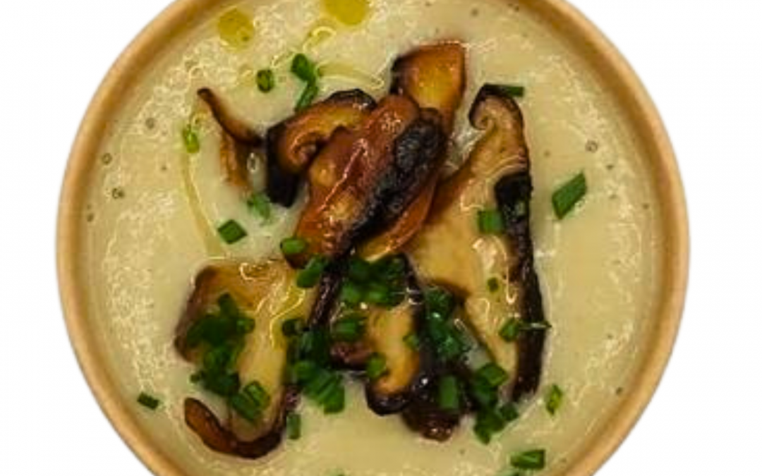 Crema de alcachofa con shitake