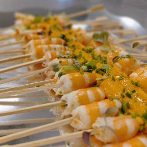 Caja de brocheta de langostino