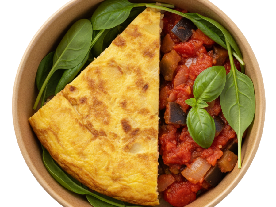 Tortilla de patata con pisto