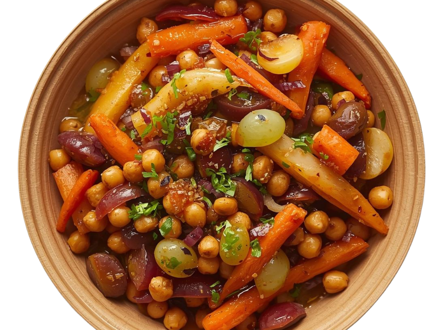 Salteado de garbanzos con verduras