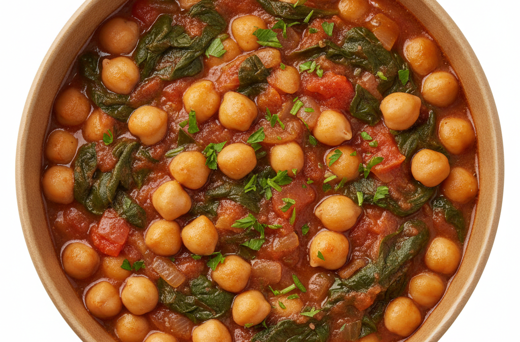 Guiso de garbanzos con espinacas