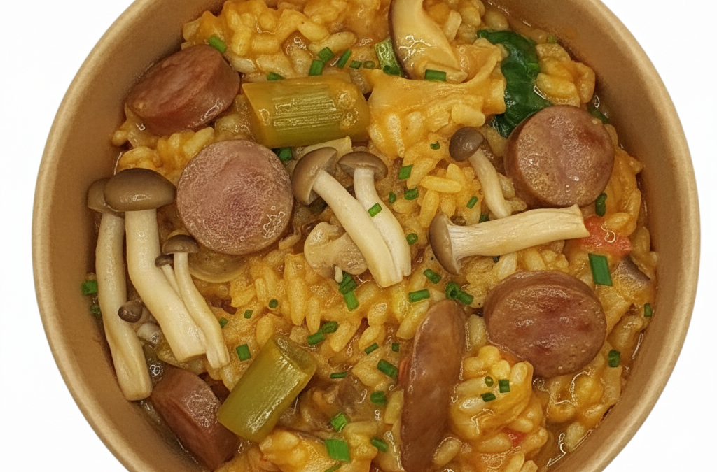 Salteado de arroz con setas