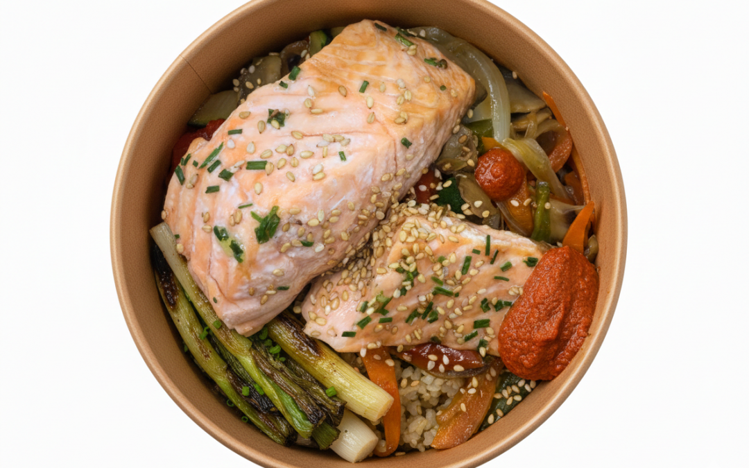 Salmón a la papillotte con calçots