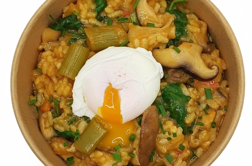 Arroz largo integral salteado con huevo