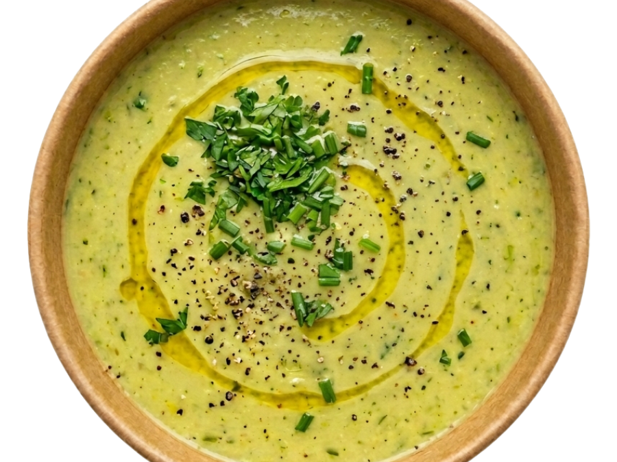 Crema de calabacín y puerro