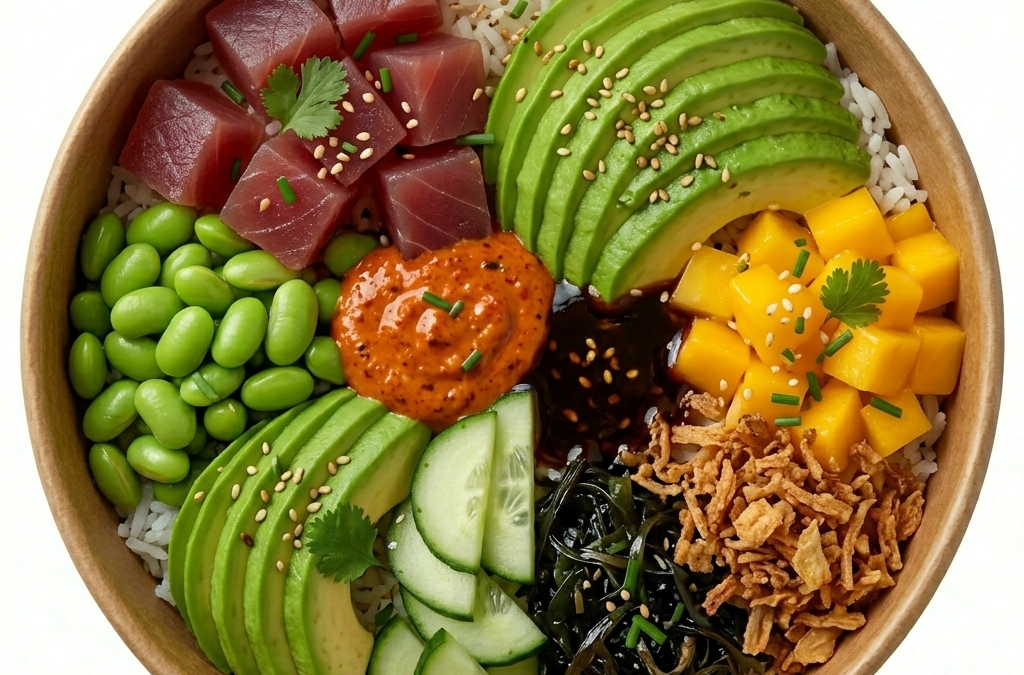 Poke arroz y atún