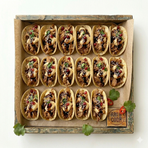 Mini tacos de cerdo desmigado 15 uni