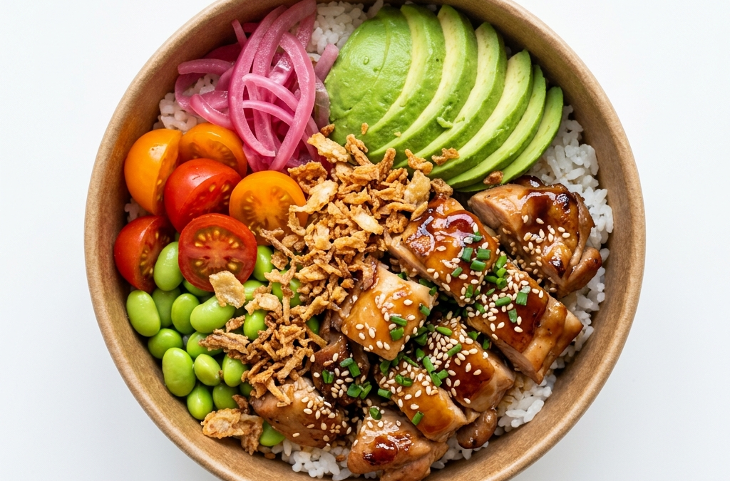Super bowl de arroz con pollo