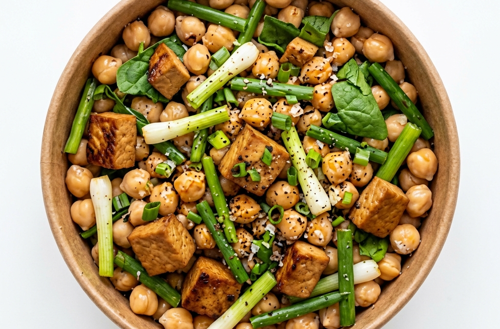 garbanzos con tofu ahumado