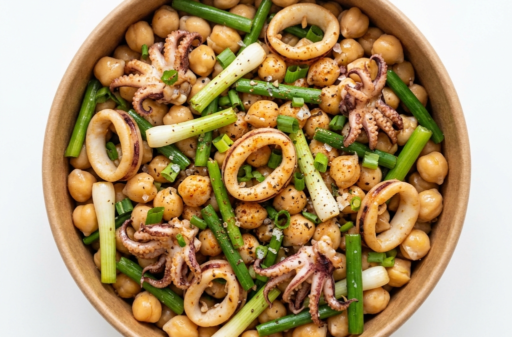 Salteado corto de garbanzos
