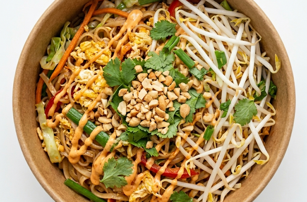 Fideos orientales con huevo