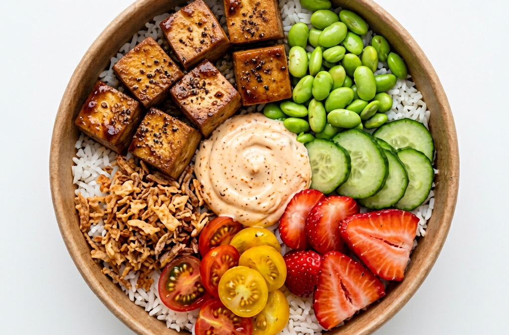 Super bowl tofu marinado